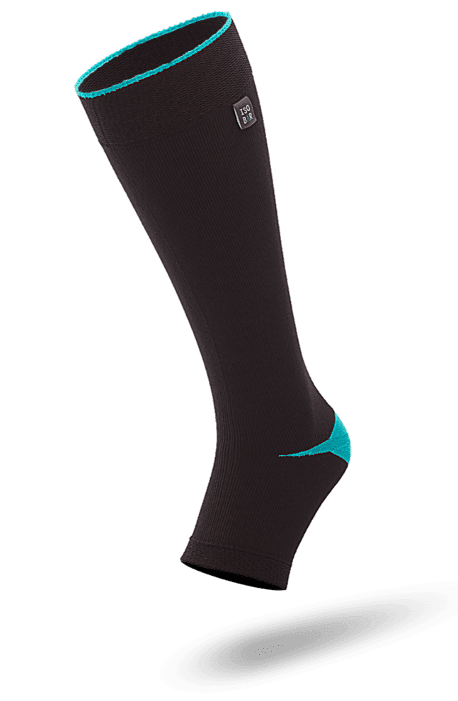 Below Knee Custom Stockings in Black Teal