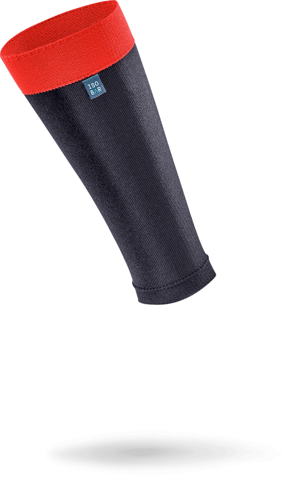 ISOBAR Recovery Calf Sleeves in Black & Red