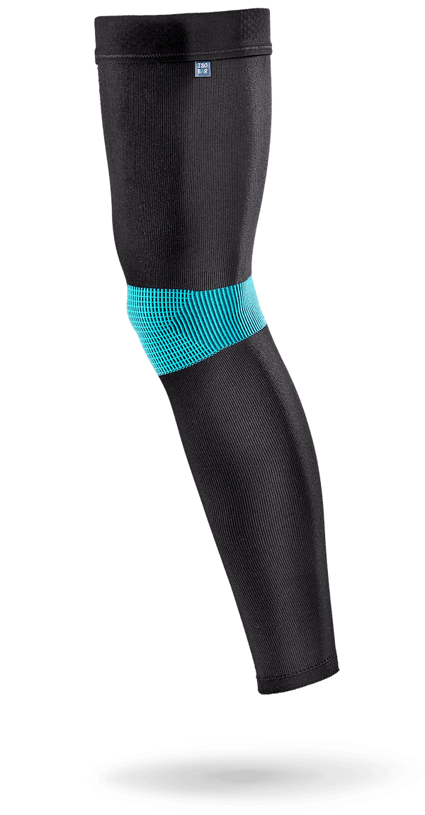 ISOBAR Full Leg Recovery Sleeves in Black Teal